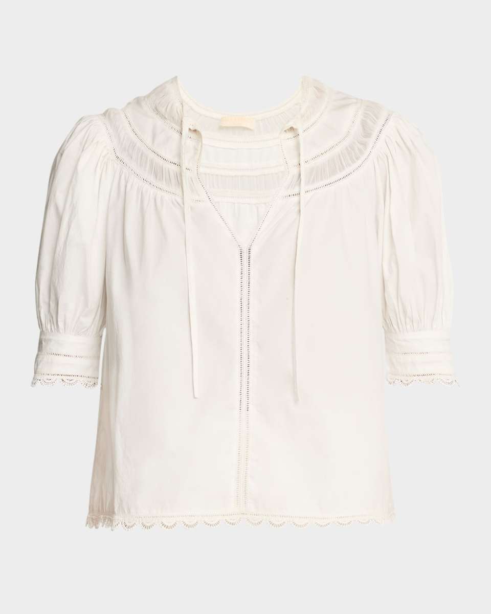 Dylan Lace-Inset Cotton Top